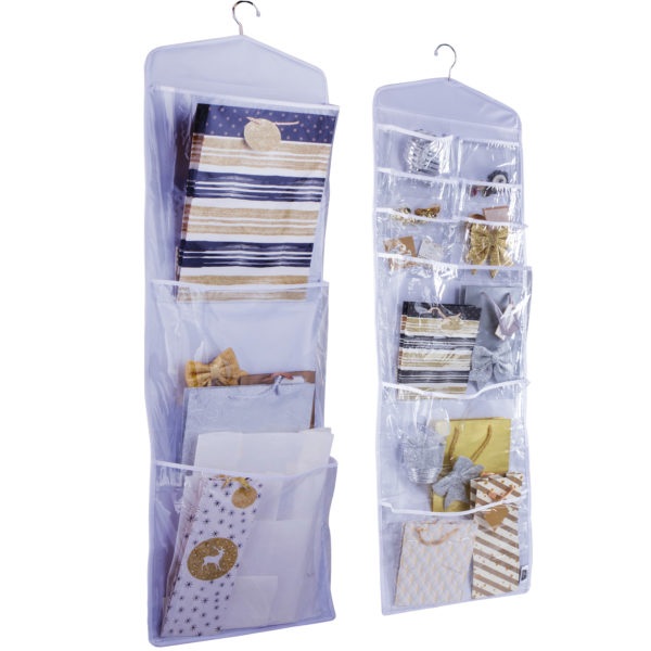 1pc Hanging Double Sided Gift Bag Storage Organizer, With Multiple Front  And Back Pockets, Organize Your Gift Wrap, Tissue Paper, And Paper Bags
